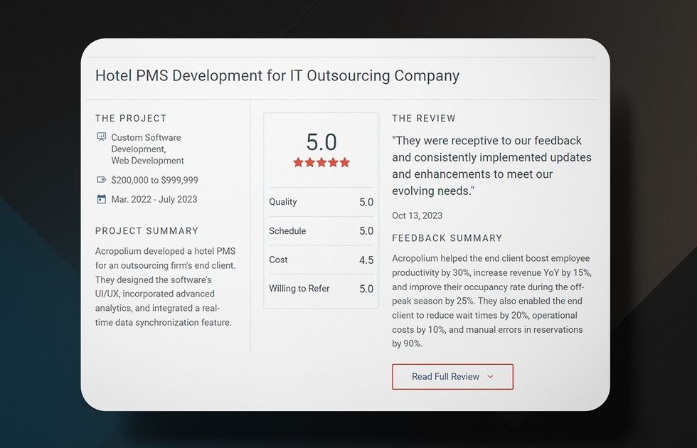 Acropolium rated as a top ASP.NET web development company by Clutch & TechBehemoths