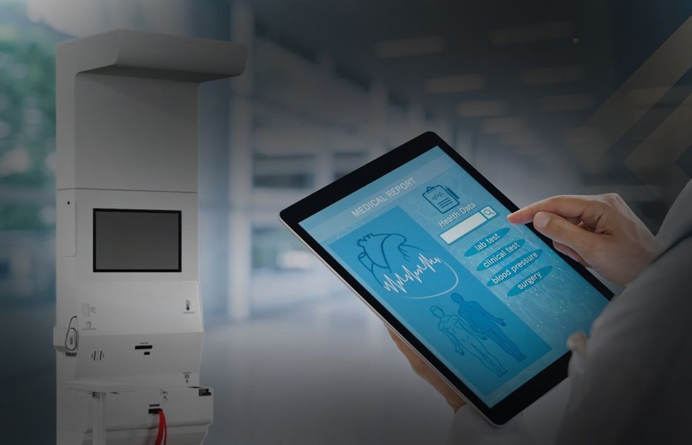 Hospital check-in kiosk example