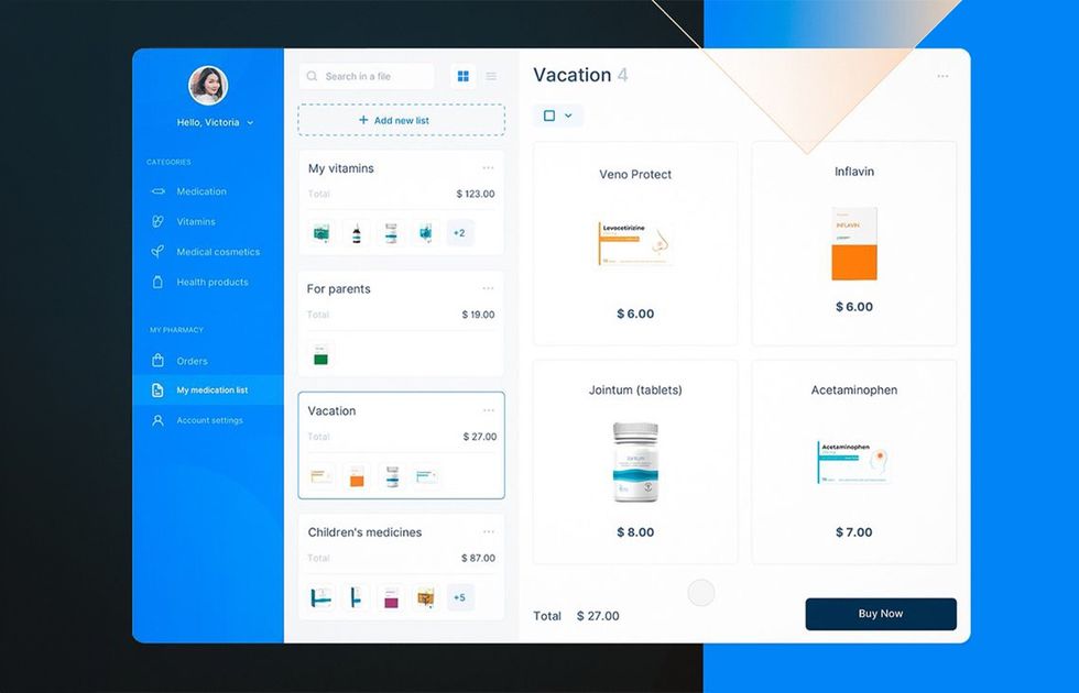 An example of developing an online pharmacy application with an intuitive interface design