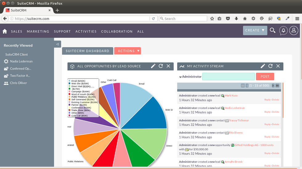 SuiteCRM Interface: Example and Overview SuiteCRM Interface