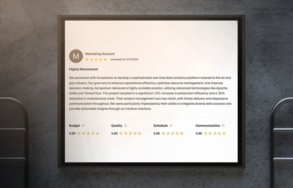a review for Acropolium as a top big data analytics company in Czech Republic