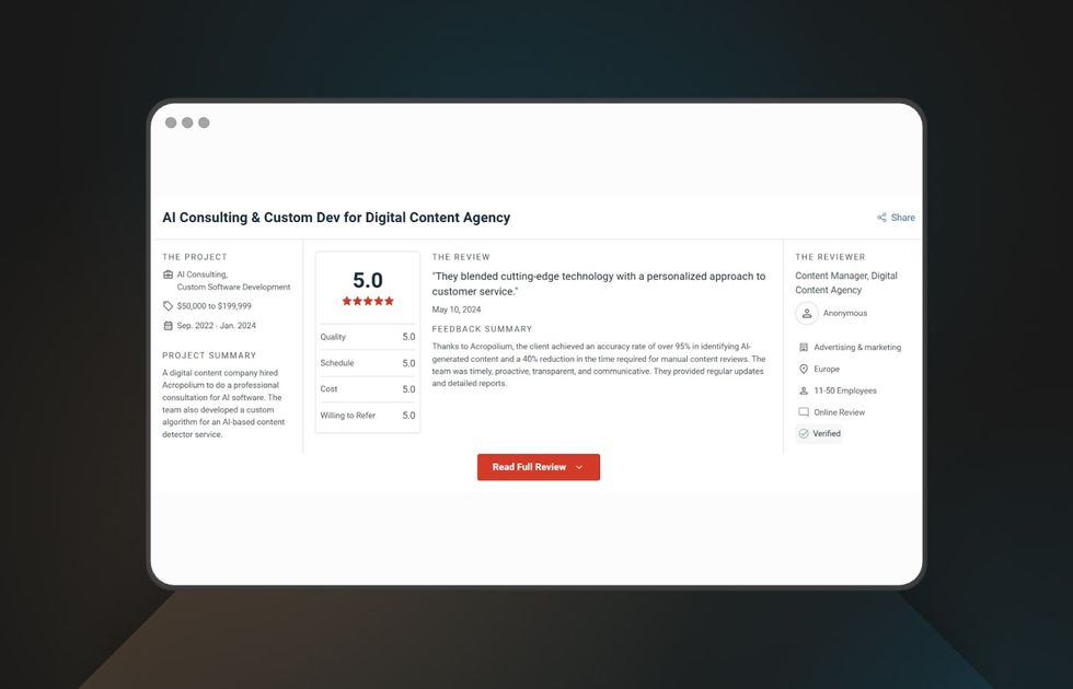 Acropolium rated as a top IoT development company in Ukraine