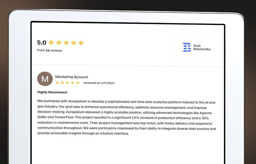top web development company's reviews on TechBehemoths