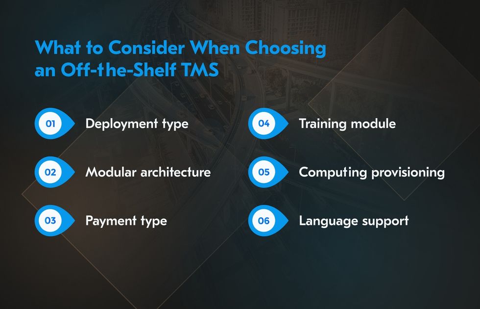 off-the-shelf software for transport management system