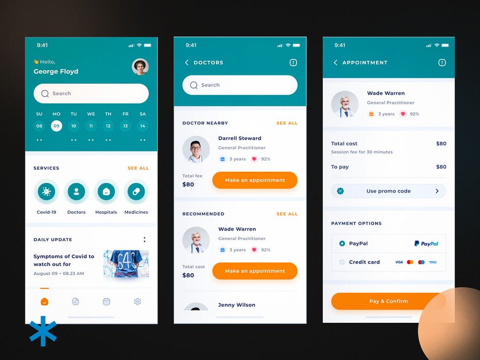 Doctor appointment app example - mobile health app developers